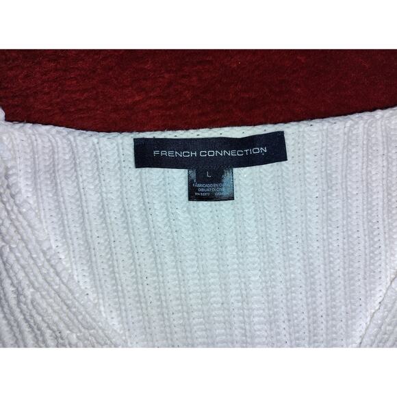 French Connection V neck Chunky Oversized Sweater Sz L - Picture 7 of 8